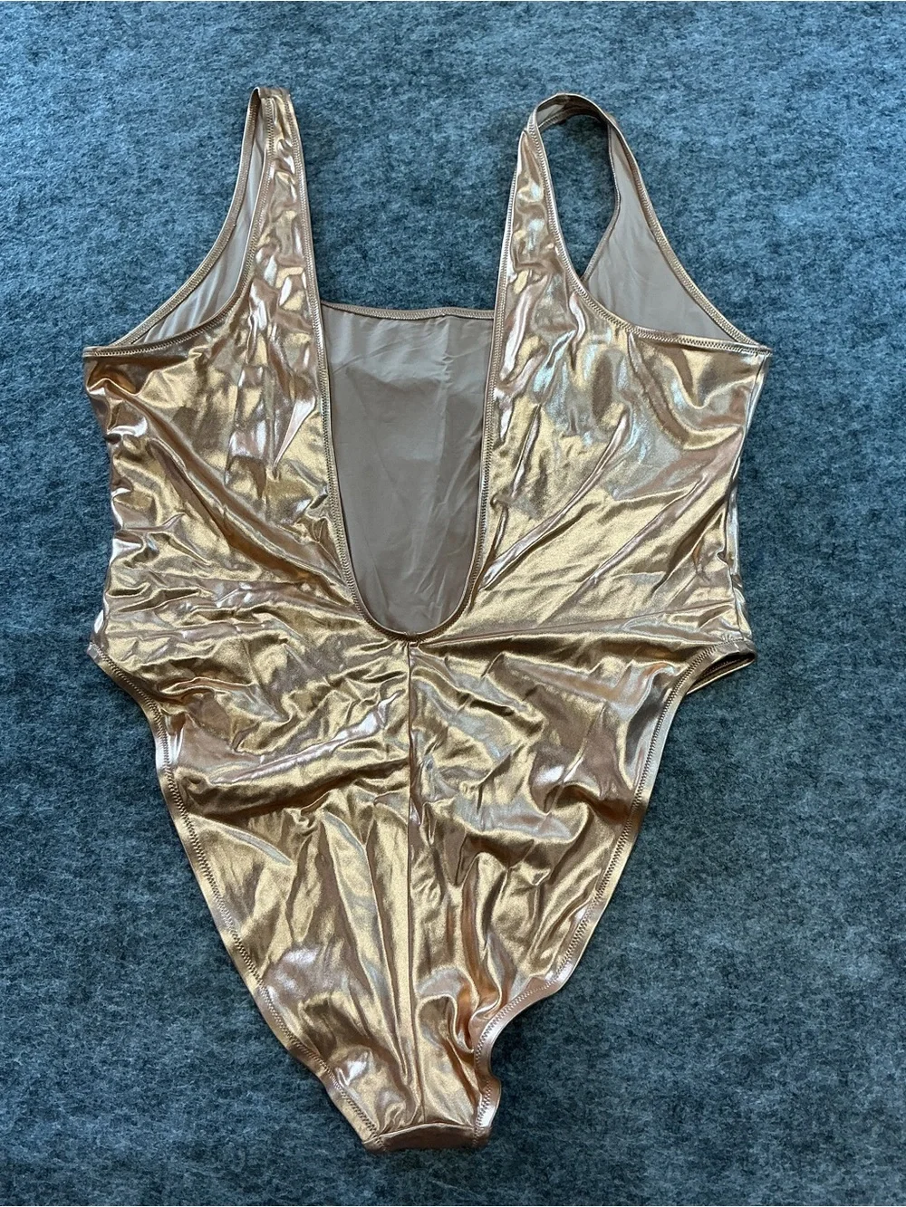 SKIMS Metallic Bronze One-Piece Swimsuit Size 4X